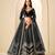 Black Velvet Embroidered Semi Stitched Lehenga Choli Size Up To 42