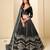 Black Velvet Embroidered Semi Stitched Lehenga Choli Size Up To 42