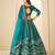 Blue Velvet Embroidered Semi Stitched Lehenga Choli Size Up To 42