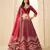 Red Velvet Embroidered Semi Stitched Lehenga Choli Size Up To 42