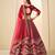 Red Velvet Embroidered Semi Stitched Lehenga Choli Size Up To 42