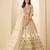Cream Art Silk Embroidered Semi Stitched Lehenga Choli Size Up To 42