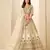 Cream Art Silk Embroidered Semi Stitched Lehenga Choli Size Up To 42
