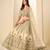 Cream Art Silk Embroidered Semi Stitched Lehenga Choli Size Up To 42