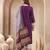 Women purple solid print kurta palazzo with dupatta set stitched