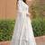 Women white printed anarkali kurta with dupatta set stitched