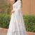 Women white printed anarkali kurta with dupatta set stitched