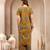 Women yellow printed straigth kurta with pyjama  set stitched