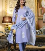 Rayon lavender printed salwar kameez