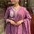 Chanderi silk embroidered mauve anarkali suit