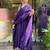 Violet roman silk embroidered anarkali suit