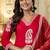Rayon red printed salwar kameez