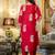 Rayon red printed salwar kameez
