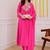 Chanderi silk hot pink embroidered kurta set