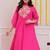 Chanderi silk hot pink embroidered kurta set