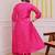 Chanderi silk hot pink embroidered kurta set