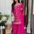 Rani pink embroidered chinon eid palazzo suit