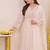 Off white chanderi silk embroidered anarkali suit