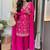 Rani pink embroidered chinon eid palazzo suit