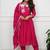 Rani pink roman silk embroidered anarkali suit