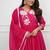 Rani pink roman silk embroidered anarkali suit