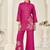 Hot pink rayon slub embroidered co-ord set