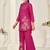 Hot pink rayon slub embroidered co-ord set