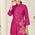 Hot pink rayon slub embroidered co-ord set