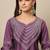 Dark lilac roman silk embroidered suit