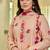Peach cotton blend printed anarkali suit