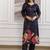 Assam silk black digital print kurta set