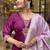Chanderi dark magenta embroidered salwar suit