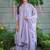 Lavender muslin cotton embroidered kurta set