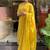 Mustard chanderi silk embroidered anarkali suit