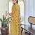 Yellow rayon printed salwar kameez