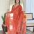 Rayon printed salwar kameez in orange