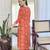 Rayon printed salwar kameez in orange
