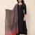 Black color viscose solid anarkali suit