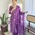 Rayon printed salwar kameez in purple