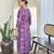 Rayon printed salwar kameez in purple