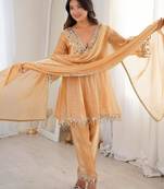 Light-peach mirror work suit