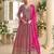 Pink embroidered georgette free size stitched anarkali suit