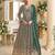 Green embroidered georgette free size stitched anarkali suit