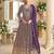 Purple embroidered georgette free size stitched anarkali suit