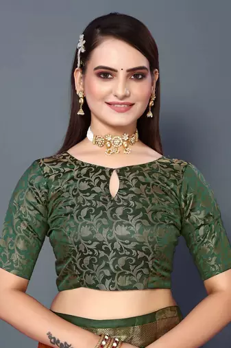 lime jacquard soft aura silk woven saree with blouse piece
