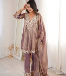 Purple mirror work suit