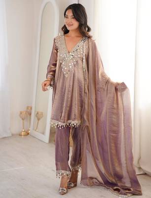 Purple mirror work suit 3