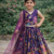 Pure heavy crep print and embroidery  work purple readymade lahnega choli
