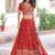 Fabulous Orange Sequins Silk Engagement Wear Lehenga Choli