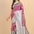Elegant fuchsia pink and silver silk blend festive saree